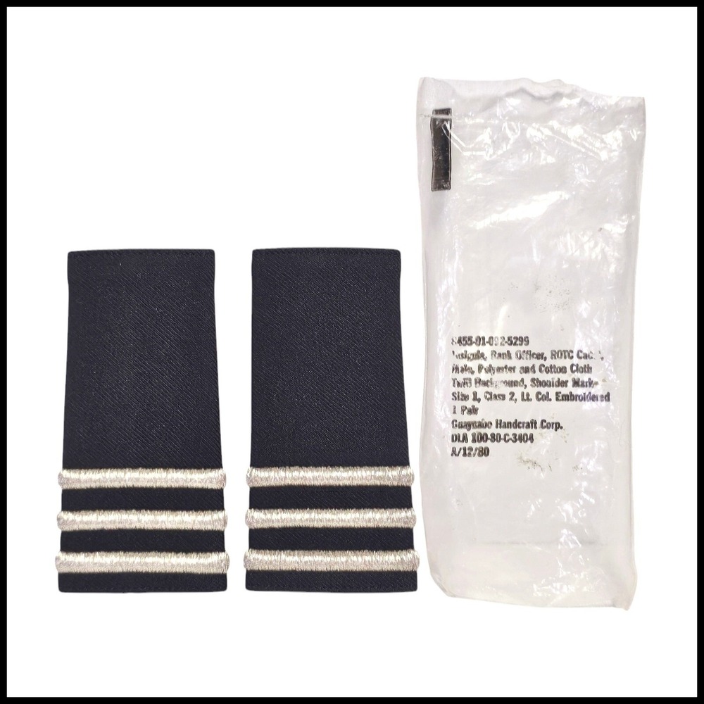 ROTC Cadet Rank Officer Insignia Shoulder Marks Lt. Col. Embroidered Size 1